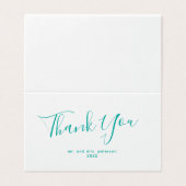 Carte de remerciements Mariage de script minimalis (Outside Unfolded)