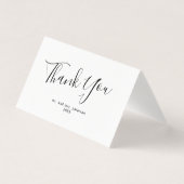 Carte de remerciements Mariage de script minimalis (Front)