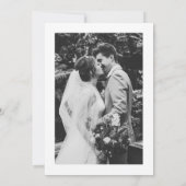 Carte De Remerciements Mariage de script minimaliste noir (Dos)