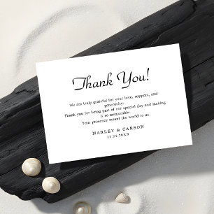 Carte De Remerciements Mariage de script minimaliste simple et propre