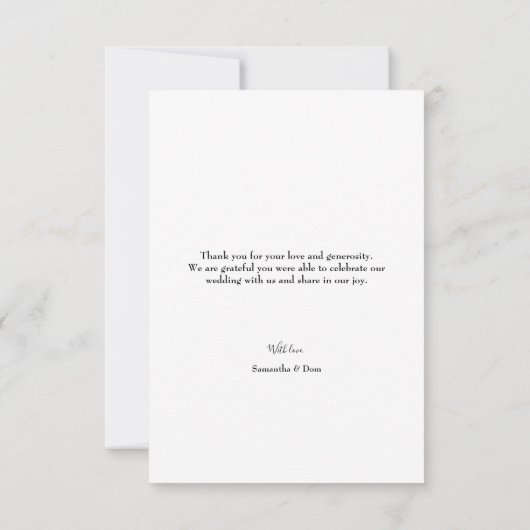 Carte De Remerciements Mariage de script moderne collage photo (Dos)