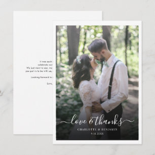 Carte De Remerciements Mariage de script moderne photo