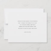 Carte De Remerciements Mariage de script moderne simple et élégant (Dos)