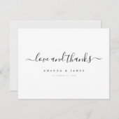 Carte De Remerciements Mariage de script moderne simple et élégant (Devant / Derrière)