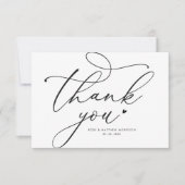 Carte De Remerciements mariage de script noir moderne (Devant)