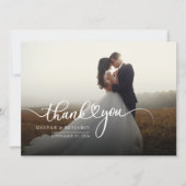 Carte de remerciements Mariage de script photo (Devant)