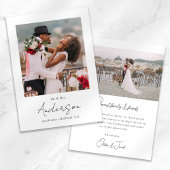 Carte De Remerciements Mariage de script photo moderne