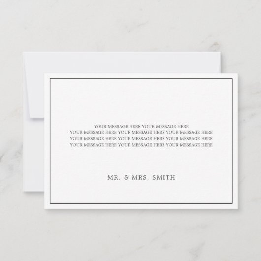 Carte De Remerciements Mariage de script photo moderne (Dos)