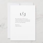 Carte De Remerciements Mariage de script photo Monogramme (Dos)