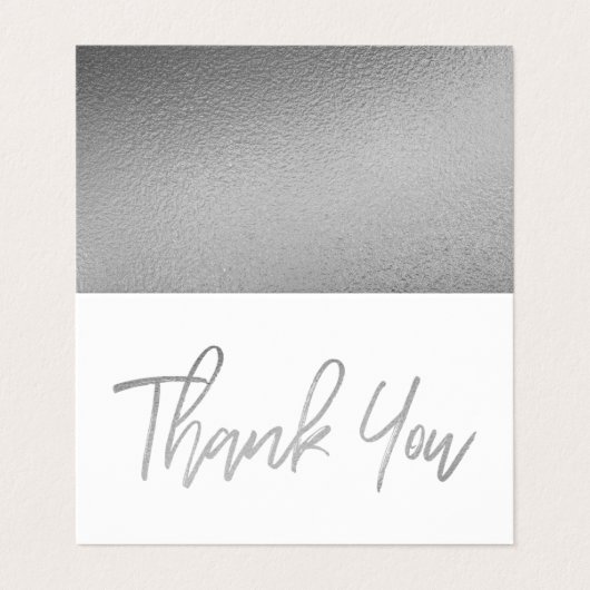 Carte de remerciements Mariage de script Silver mo (Extérieur déplié)