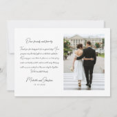 Carte de remerciements Mariage de script simple (Dos)