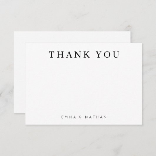 Carte De Remerciements Mariage de script simple (Devant / Derrière)