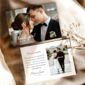 Carte de remerciements Mariage de script simple