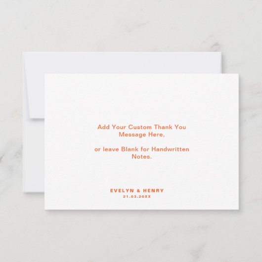 Carte De Remerciements Mariage de script Super rétro élégant (Dos)