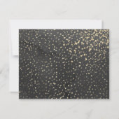 Carte De Remerciements Mariage De Splash Noir Et Or (Dos)