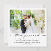 Carte De Remerciements Mariage de stylo à encre de calligraphie moderne C (Devant)