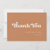Carte De Remerciements Mariage de sucre brun rétro élégant (Devant)