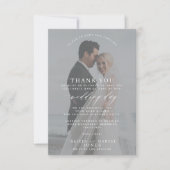 Carte De Remerciements Mariage de superposition de script photo simple et (Devant)