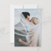 Carte De Remerciements Mariage de superposition de script photo simple et (Dos)