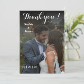 Carte de remerciements Mariage de superposition mo (Debout devant)