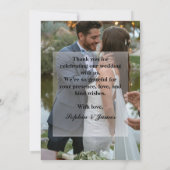 Carte de remerciements Mariage de superposition mo (Dos)