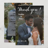 Carte de remerciements Mariage de superposition mo (Devant / Derrière)