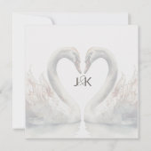 Carte de remerciements Mariage de Swans romantique (Dos)