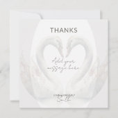 Carte de remerciements Mariage de Swans romantique (Devant)
