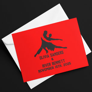 Carte De Remerciements Mariage de tango rouge chaud