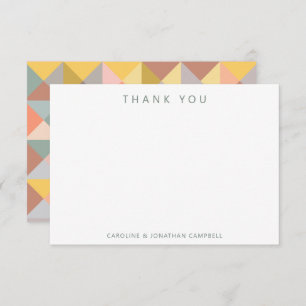 Carte De Remerciements Mariage de terre géométrique géométrique de taille
