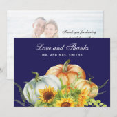 Carte de remerciements Mariage de tournesol Citrou (Devant / Derrière)