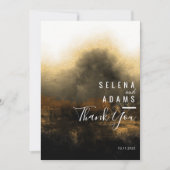 Carte De Remerciements Mariage de typographie Abstrait Chic Gold (Devant)