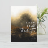 Carte De Remerciements Mariage de typographie Abstrait Chic Gold (Debout devant)
