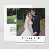 Carte de remerciements Mariage de typographie clas (Devant / Derrière)