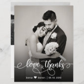 Carte de remerciements Mariage de typographie élég (Devant / Derrière)