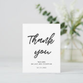 Carte De Remerciements Mariage de typographie moderne (Debout devant)