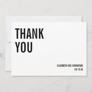 Carte de remerciements Mariage de typographie simp