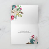 Carte De Remerciements Mariage de vacances d'hiver | Aquarelle florale (Intérieur)