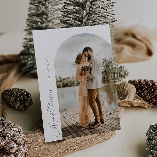 Carte De Remerciements mariage de vacances en arche de script simple fair