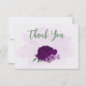 Carte De Remerciements Mariage de verdure aux fleurs violettes (Dos)