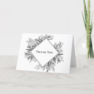 Carte de remerciements Mariage de verdure blanc et