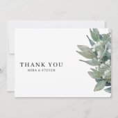 Carte De Remerciements Mariage de verdure botanique moderne eucalyptus (Devant)