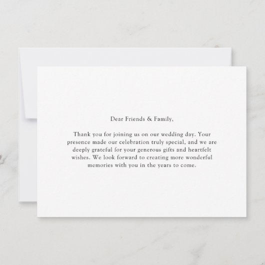 Carte De Remerciements Mariage de verdure de Noël rustique (Dos)