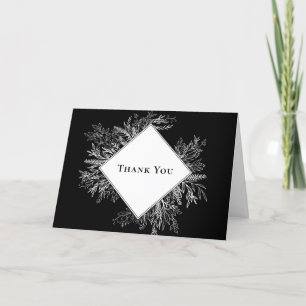 Carte de remerciements Mariage de verdure noir et 