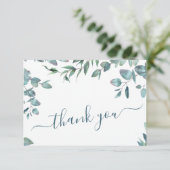 Carte De Remerciements Mariage de verdure simple et élégant (Debout devant)