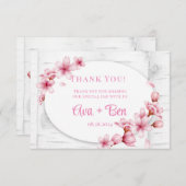 Carte De Remerciements Mariage d'écorce cerise en fleurs (Devant / Derrière)