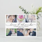 Carte de remerciements Mariage d'écriture agréable (Debout devant)