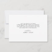 Carte De Remerciements Mariage d'écriture minimaliste moderne (Dos)