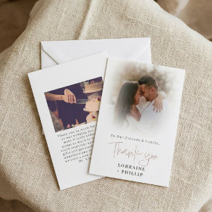 Carte De Remerciements Mariage d'effet dégradé de photo en script roman