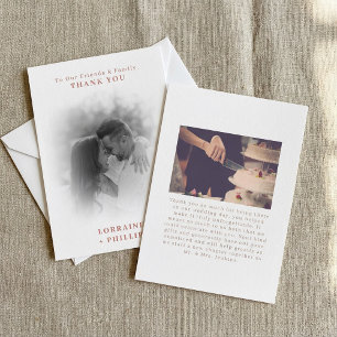 Carte De Remerciements Mariage d'effet dégradé de photo romantique